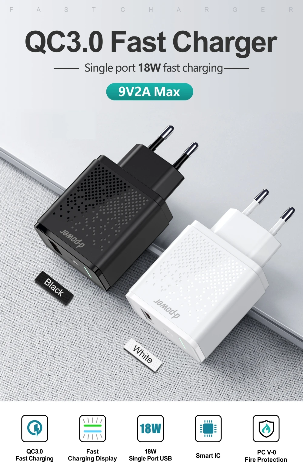Ввласть QC 3,0 Быстрая Зарядка телефона EU 18 Вт Быстрая зарядка через USB адаптер Зарядное устройство для samsung galaxy Xiaomi Note Plus стены Зарядное устройство