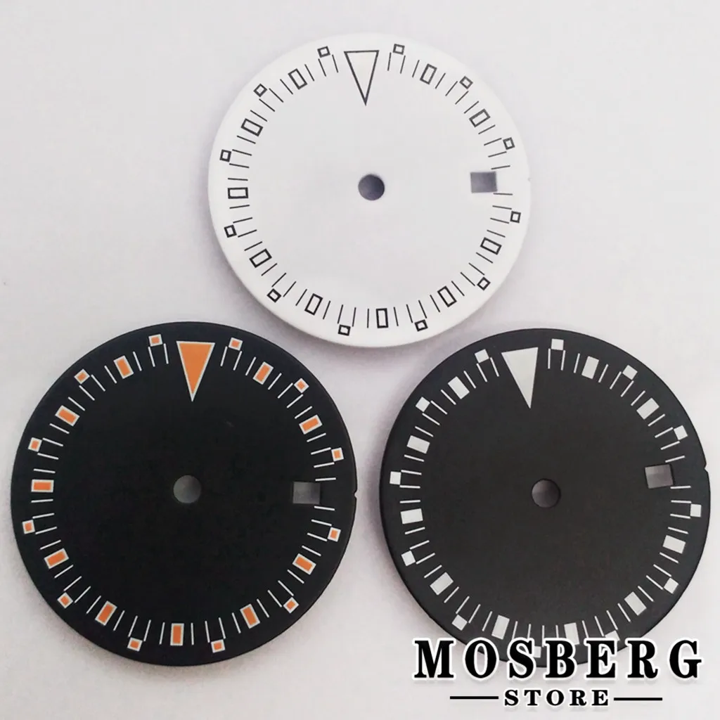 

29mm Sterile Green Luminous Accessories Faces Watch Dial With Date Window For ETA2824 2836 Miyota8215 8205 DG2813 3804 Movement