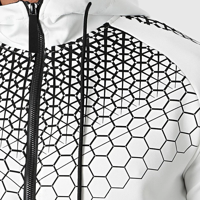 

New men's zipper jacket suit two-piece outdoor fitness running sports popular hooded jacket outdoor sports pants sportswear suit