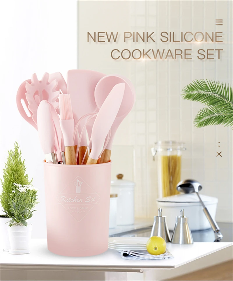 11/12/13Pcs Silicone Kitchen Set nonstick Kitchen Utensils Set with Spoon Spatula Cooking Accessories Baking Kitchen Tools Set