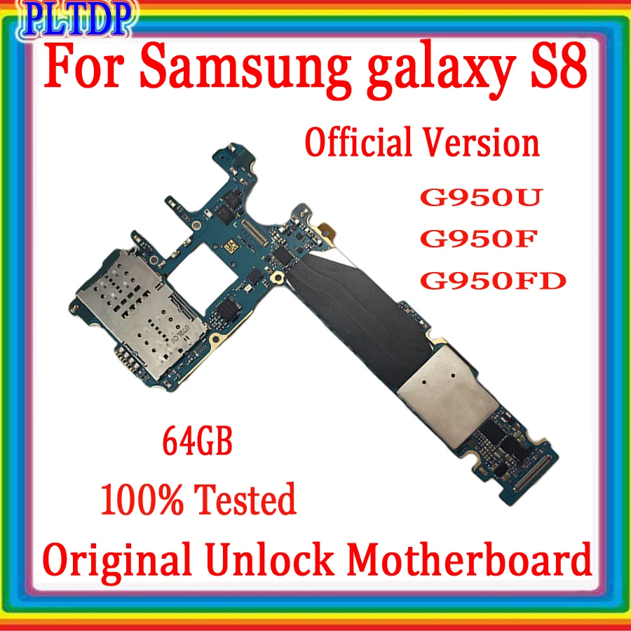 Заводская разблокированная материнская плата для Samsung Galaxy S8 G950U G950F G950FD 100%