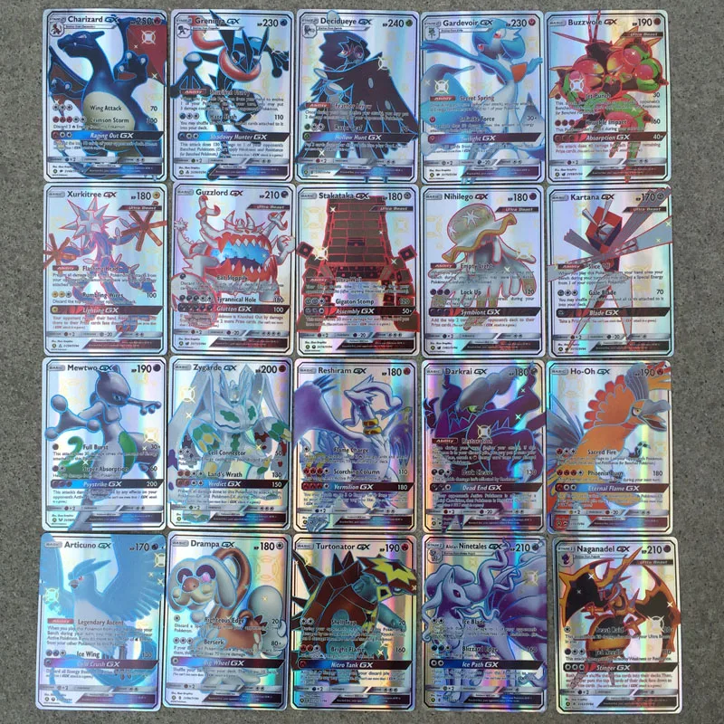 Новые карты покемон Charizard blastise Venusaur Mewtwo TAG TEAM Flash Card цвета игровая коллекция карт