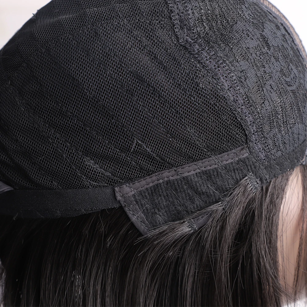 

MODERN QUEEN Synthetic Wig Straight Short 10"BoB Wig Natural Black Wigs Middle Part No Lace synthetic Hair Wig for Women Outdoor