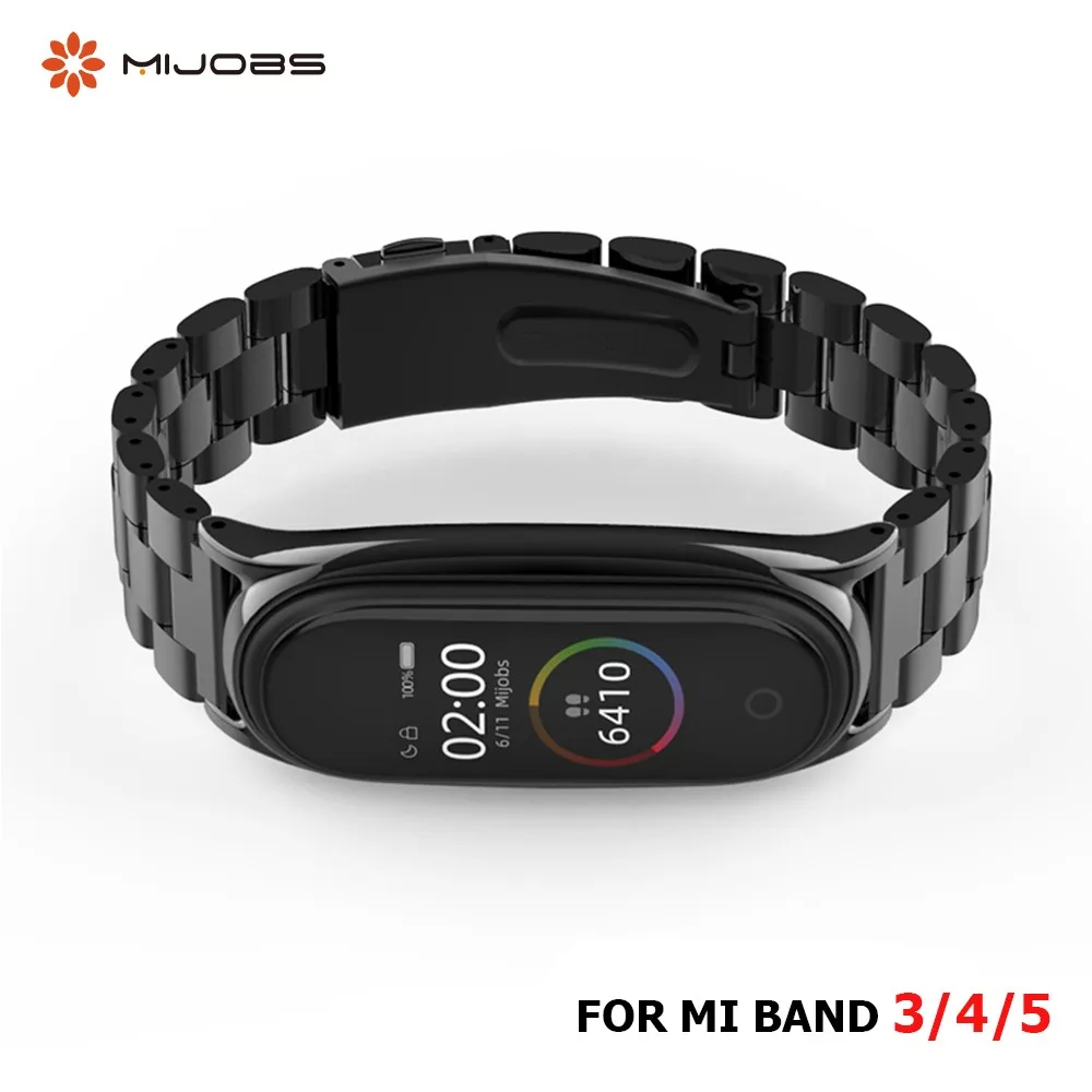 

For Xiaomi Band 5 For Mi Band 6 4 3 Strap Stainless Metal Opaska Correa Bend 4 Miband Wristbands Bracelet Pulsera Global Version