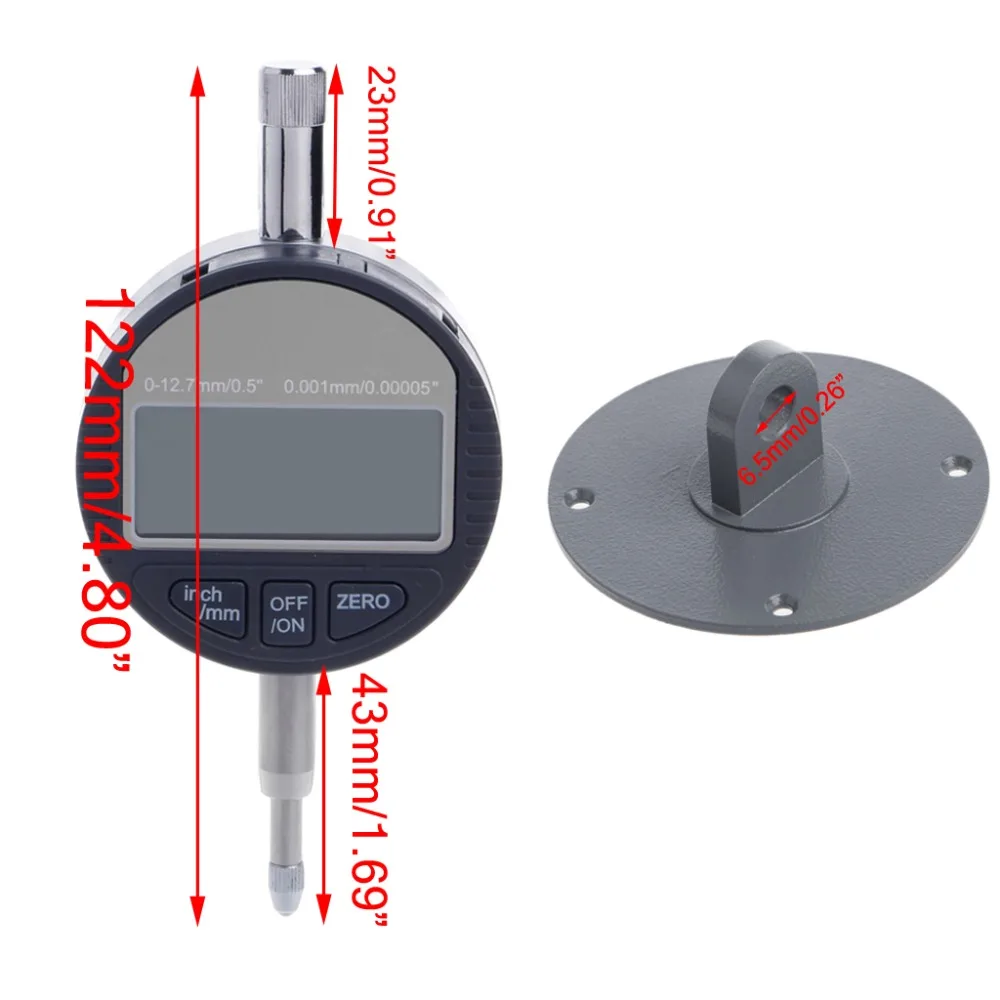 

0-12.7mm Electronic Micrometer Digital Thickness Meter Gauge 0.001mm Depth Dial Indicators