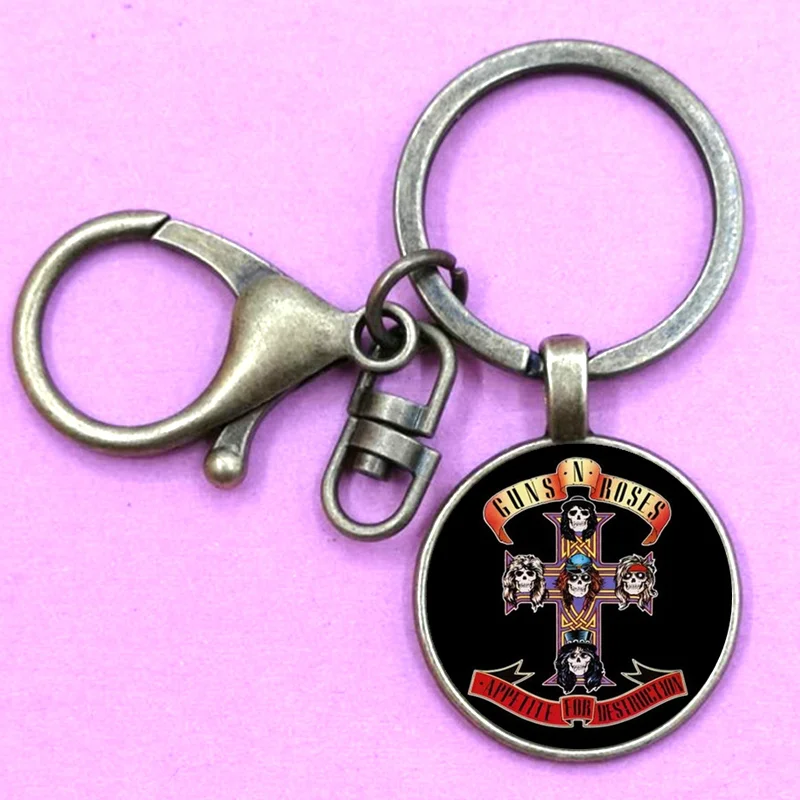 Модный трендовый брелок с изображением пистолета розы стеклянный купол BPGNR