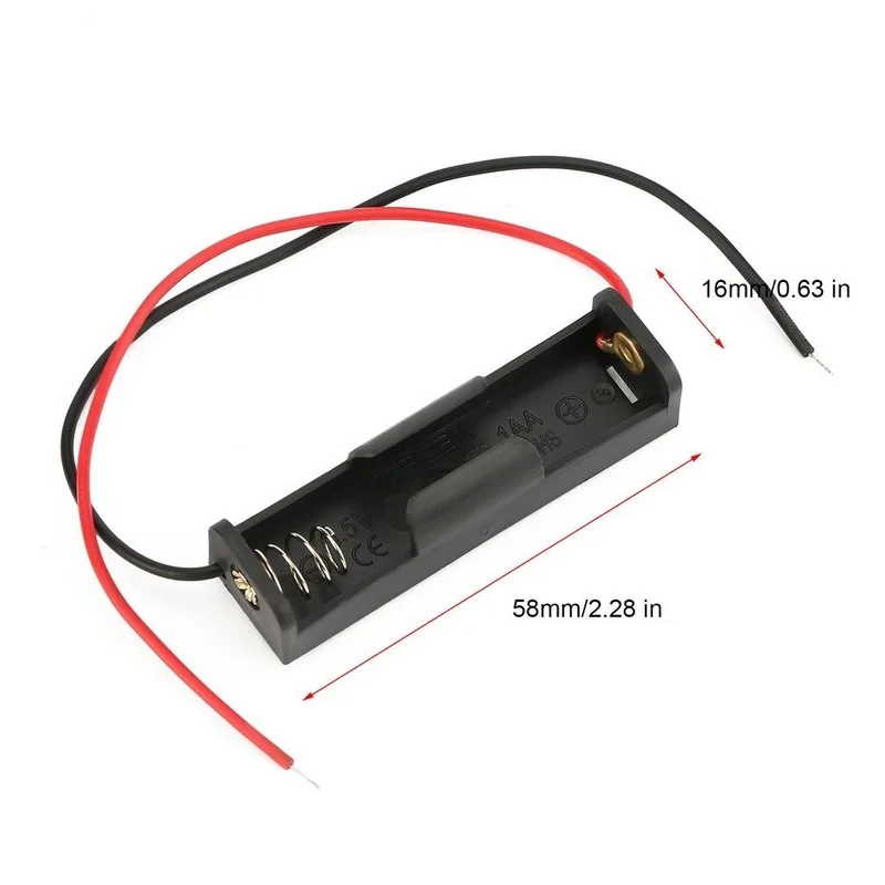 

Plastic Battery Storage Case Box Holder for 1-AA Battery with 6'' Cable Lead Wholesale ACEHE