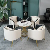 Negotiation Table And Chair Negotiation Table Reception Chair Living Room Backrest Armrest Leather Leisure Sofa Chair
