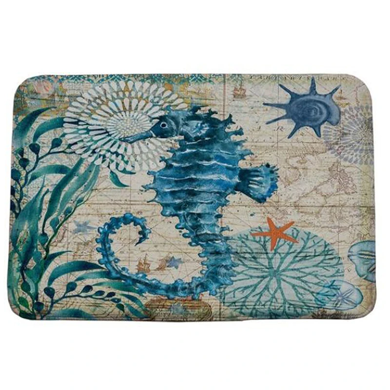 Коврик для двери в морском стиле напольный ковер с рисунком морской черепахи