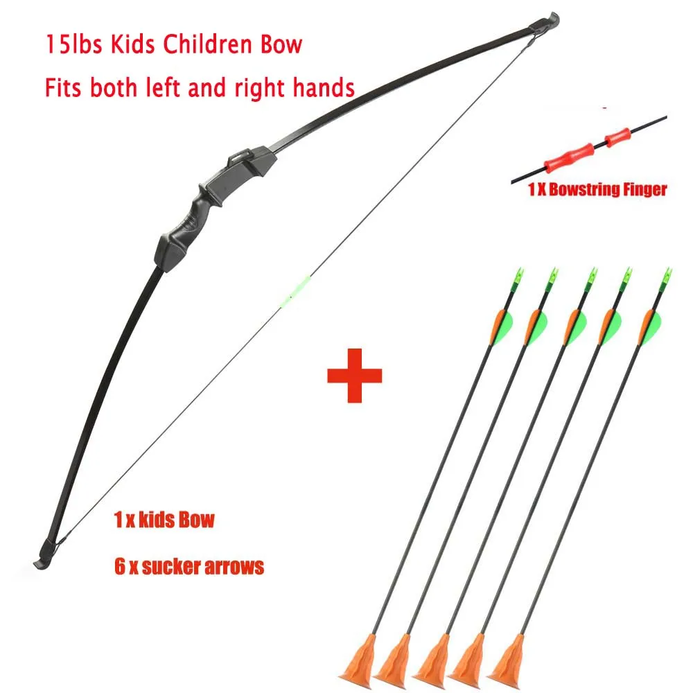 

43"15lbs Kids Children Bow 6PCS Fiberglass Plastic Sucker Arrows Archery Recurve Takedown Bow Youth Hunting Target Practice Game