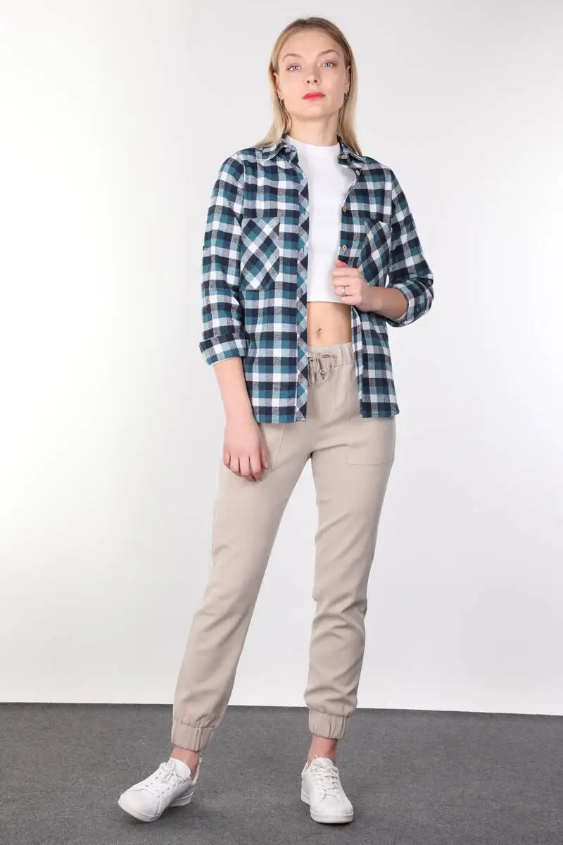 

Blue Plaid Women Shirt