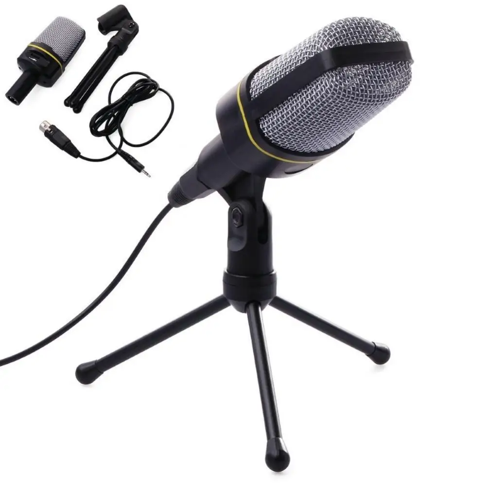 

3.5mm Plug Audio Broadcast Sound Recording Condenser Microphone with Tripod Microphones