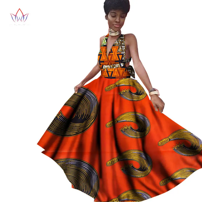 Одежда в африканском стиле женские платья Bazin Riche без рукавов макси платье для