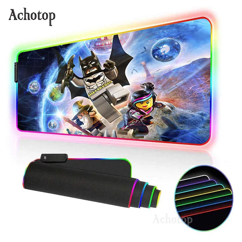 

Hot Movie Anime LED Light Mousepad RGB Keyboard Cover Desk-mat Colorful Mouse Pad Waterproof Multi-size Computer Gamer For CS Go