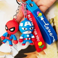 disneys avengers new keychain spiderman captain america cute cartoon bag pendant car key chain