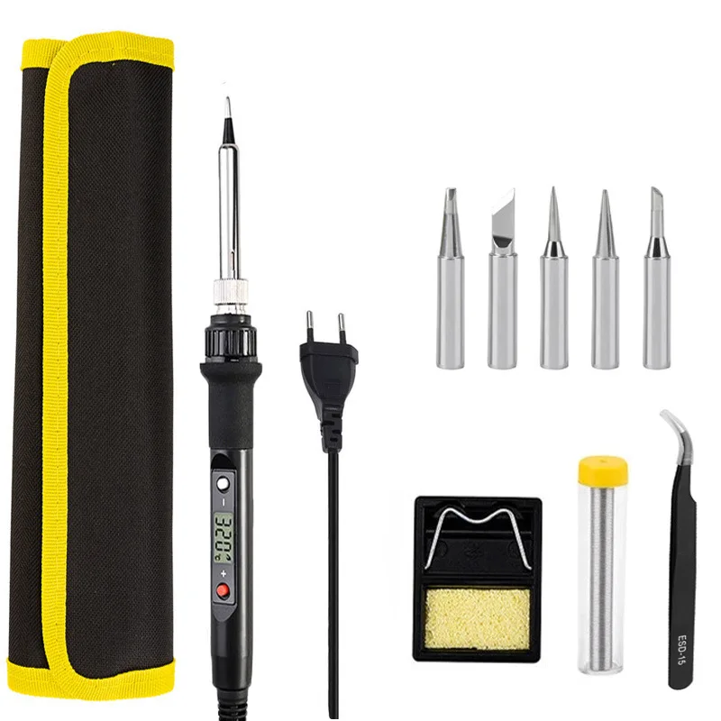 

NEW Electric Soldering Iron 80W LCD Digital Display Adjustable Temperature Soldering Iron Tips 220V/110V Welding Solder Toolkit
