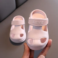 1 6 y child sandals high quality pure color summer cool kids baby boys girls flat skid yellow garden shoes mules