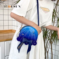 creative jellyfish shaped bow women shoulder bag fashion gradient rivet crossbody bag for women designer pu leather purse girl