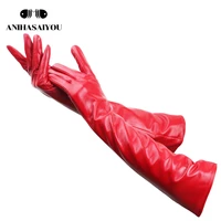 50cm long leather glovesclassic long leather gloves womenwarm winter glovessheepskin womens long gloves cgb 50cm