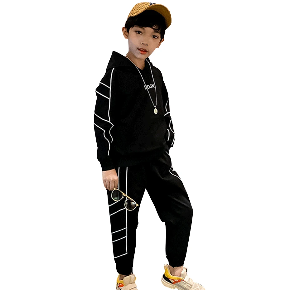 Детская одежда полосатые толстовки и штаны для мальчиков комплекты из 2