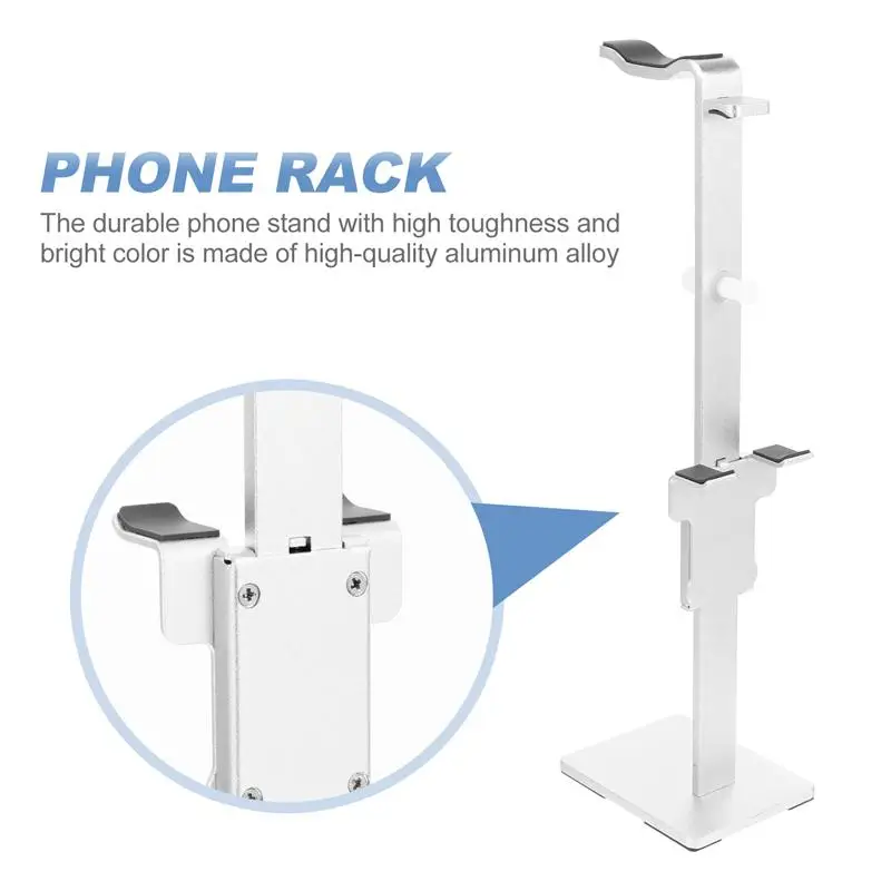 

Многофункциональный держатель для телефона из алюминиевого сплава Регулируемая подставка для наушников (серебристый)