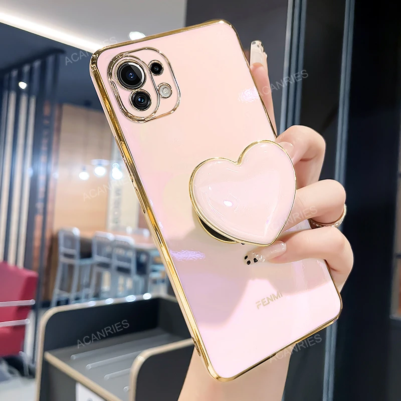 luxury plating love heart phone holder case on for huawei nova 5t 3 i 3i 5 t girl stand soft silicone cover nova3 nova3i nova5t free global shipping