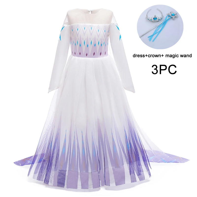 2020 Summer Dress Girl Kids Dresses Girls Children Long Sleeve Print Princess Cosplay Party 3 7 10 12 Years | Детская одежда и