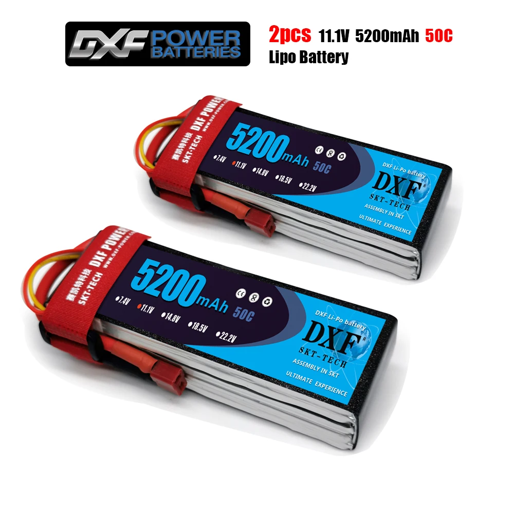 

DXF 3S 11.1V 5200mah 50C-100C Lipo Battery 3S XT60 T Deans XT90 EC5 50C For Racing FPV Drone Airplanes Off-Road Car Boats