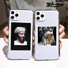 Модный чехол для телефона IPhone 8 7 6 6S Plus 11 12 Mini Pro Max X XS MAX 5 5S XR SE 2020, чехол с статуей Дэвида, искусством Моны Лизы