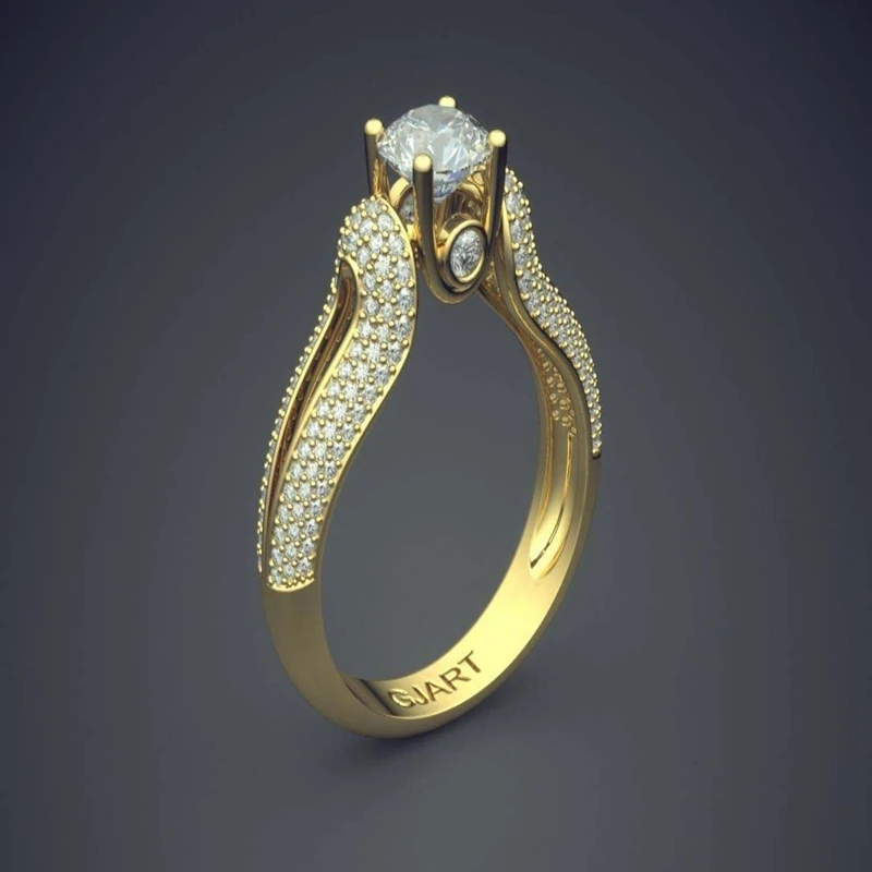 

Women Gold/Silver Color White Crystal Trend Rings Wedding Engagement Party Jewelry Gift