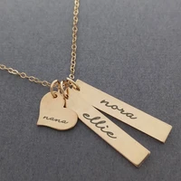 personalized custom heart long bar nameplate pendant necklace for women men fashion dainty choker chain jewelry wedding gifts