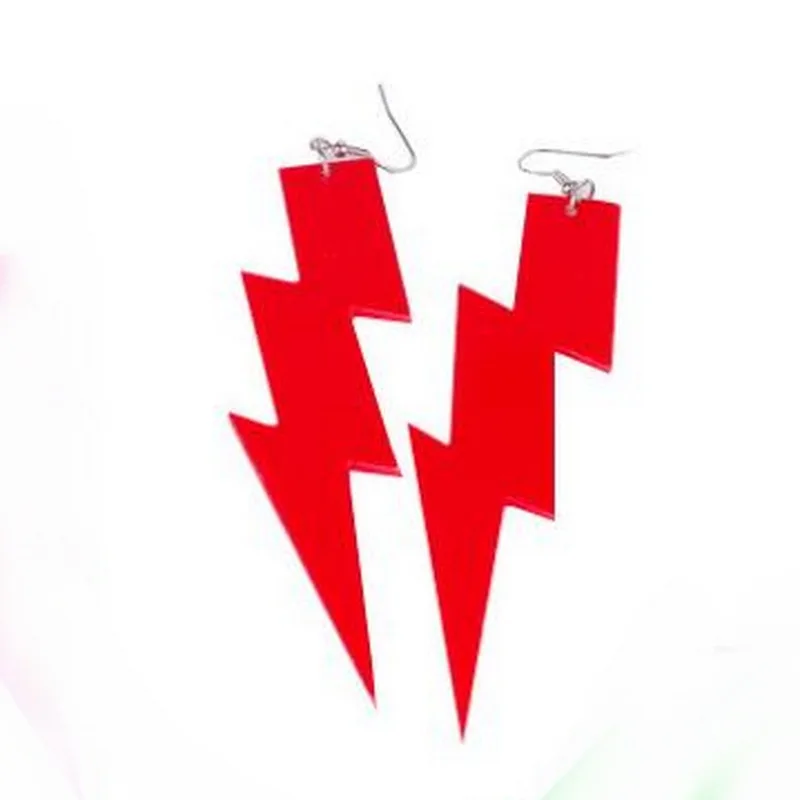 Большие флуоресцентные серьги молнии акриловые подвески в стиле панк ночной