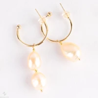 natural pink baroque pearl earring 18k ear drop dangle classic jewelry accessories party women fashion