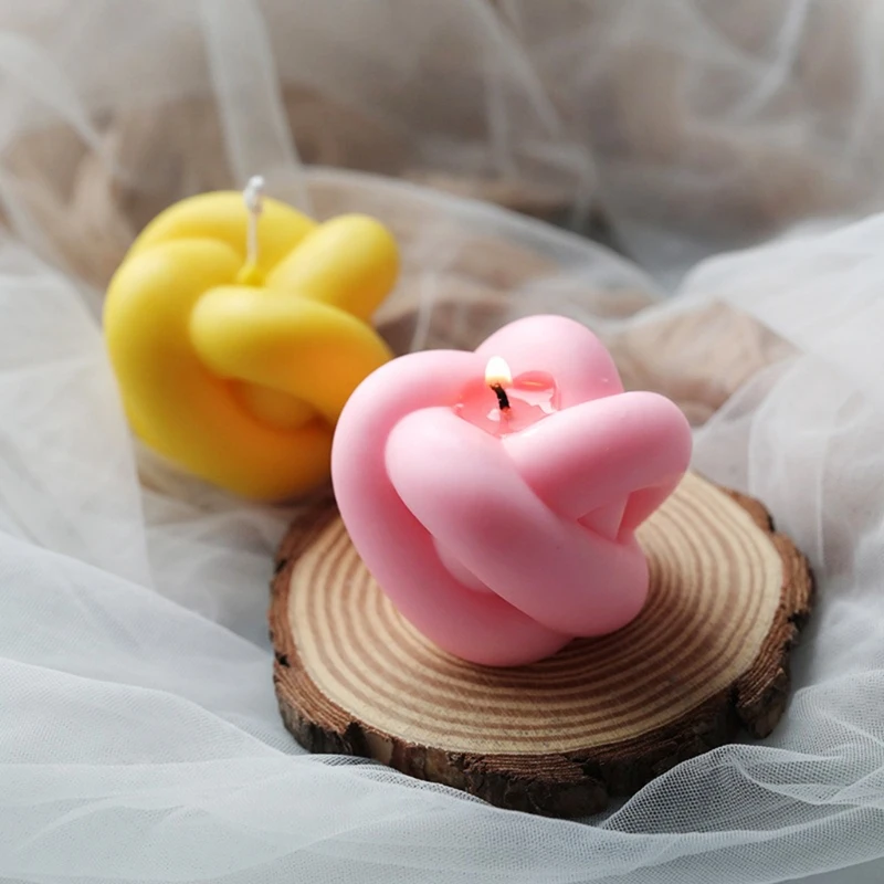 

R58E Knot Shaped Candle Mold Silicone Creative Fondant Cake Epoxy Molds Candle Making