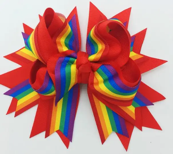 5 дюймов/7,5 дюймов однотонные бантики для волос для девочек, заколки с лентами, заколки для волос, рождественские детские головные уборы, аксессуары для волос с единорогом - Цвет: 5 inches new2