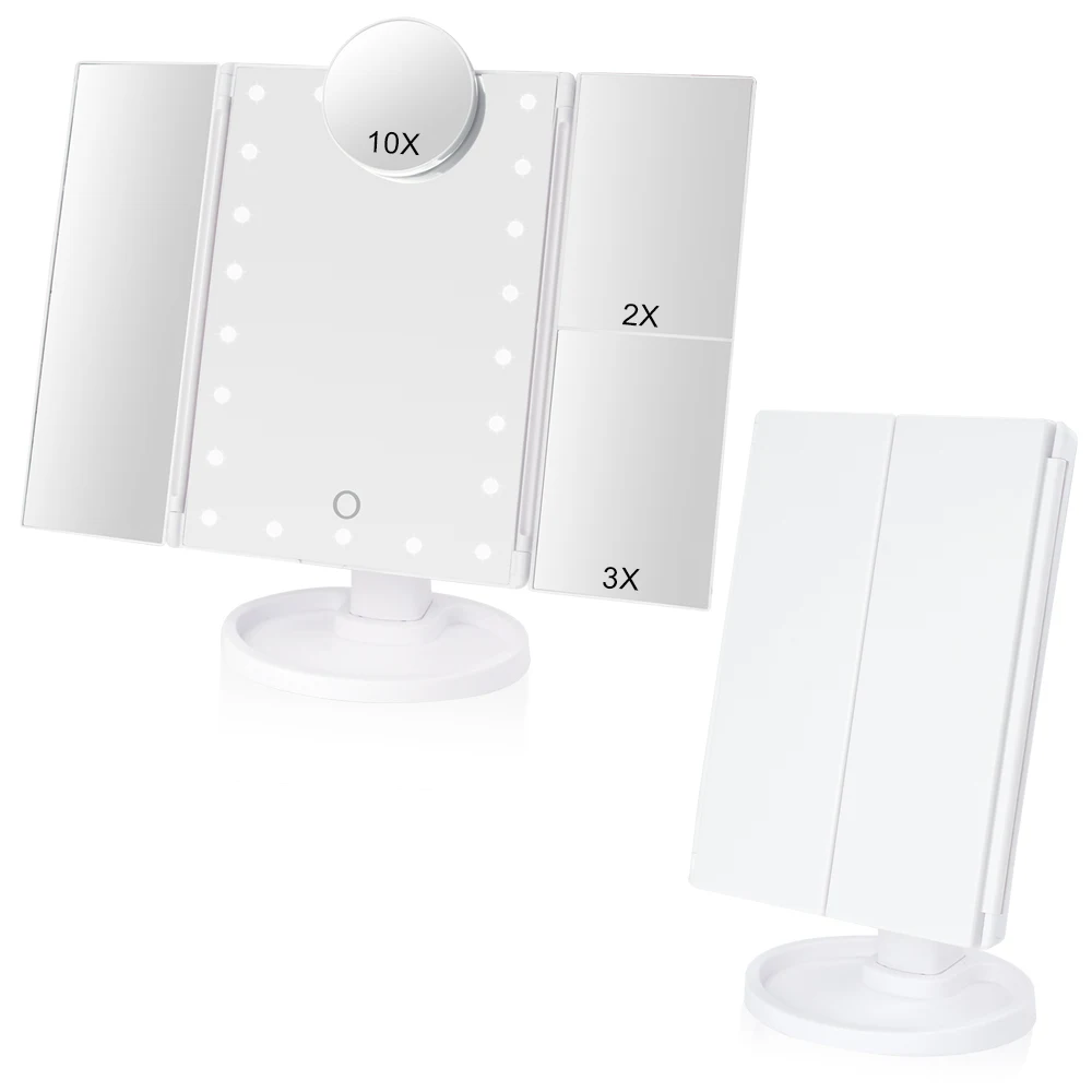 22 светодиодный светильник для макияжа зеркало 1X/2X/3X/10X гибкий сенсорный экран