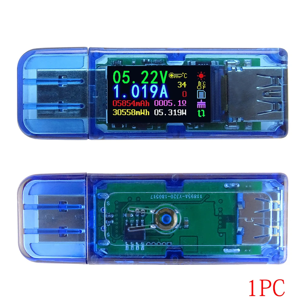 Измеритель напряжения батареи мощность вольтметр тестер ток USB 3 0 цвет ЖК-дисплей