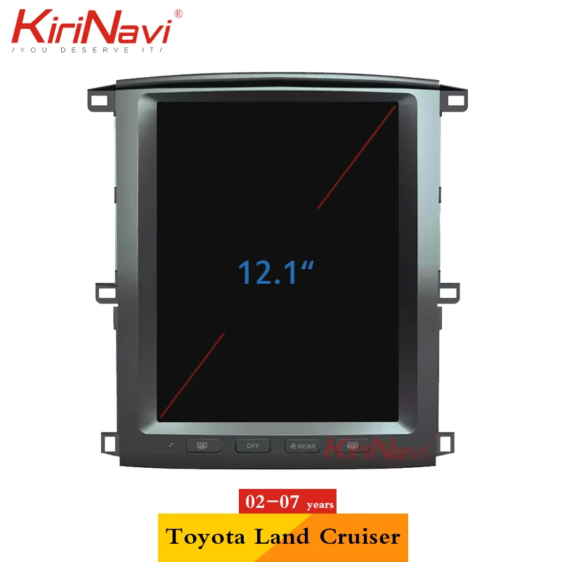 KiriNavi вертикальный экран Tesla стиль 12," Android 8,1 Автомагнитола для Toyota Land Cruiser LC100 Авто gps Навигация DVD 2003-2007