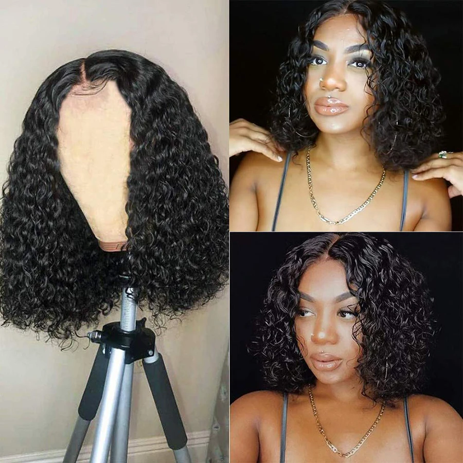 

Короткий Боб волнистые 13X4 Синтетические волосы на кружеве парики из натуральных волос на кружевной Waterwave парик для Для женщин бразильских о...