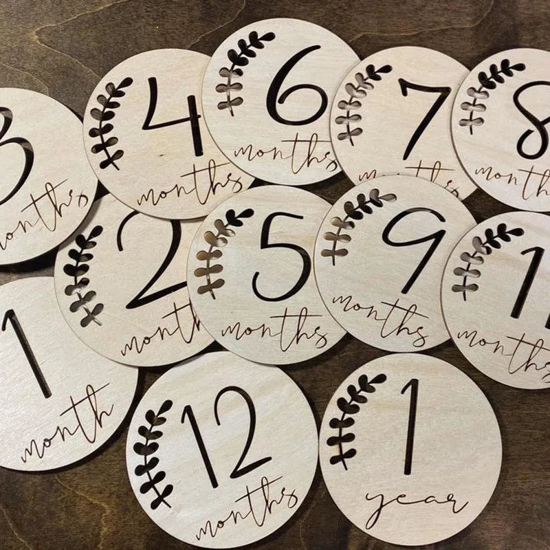 

Открытки HollowMilestone-ежемесячные Детские фото-реквизиты-подарок для будущей мамы-блоки деревянные карты для будущей мамы-таблички первого год...