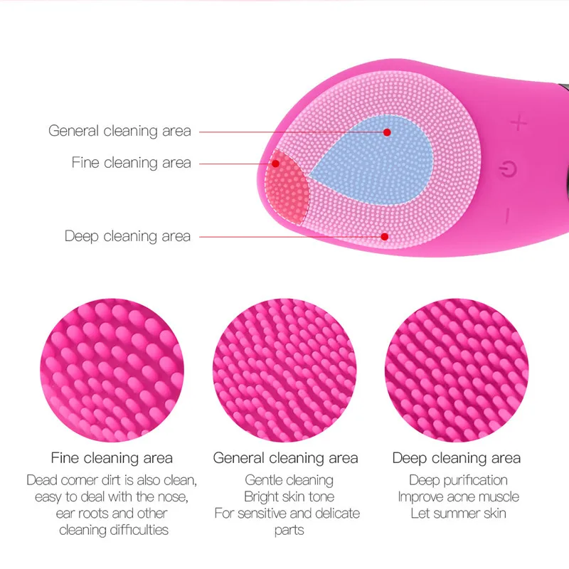 

CkeyiN Blackhead Remover Deep Cleansing Acne Pimple Removal Electric Facial Washing Brush Face Cleaner Exfoliator Skin Massager