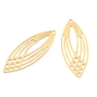 20 шт., полые латунные серьги в виде листьев