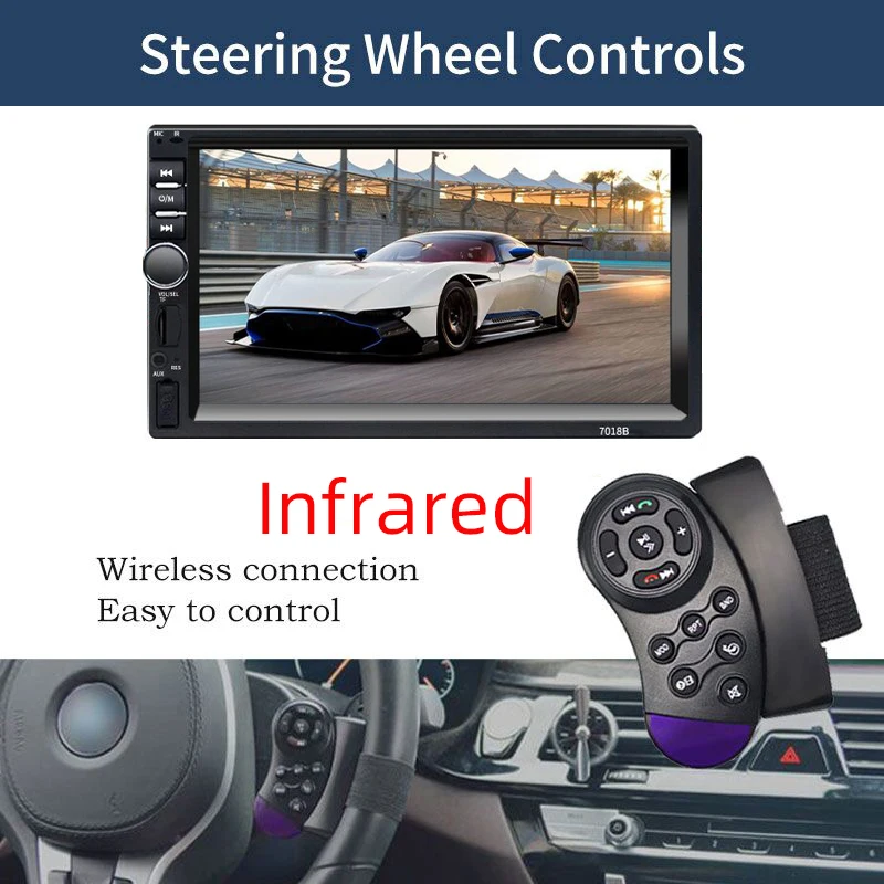 Автомагнитола 2 Din мультимедийный плеер с сенсорным экраном HD 7 дюймов MP5 Bluetooth USB TF
