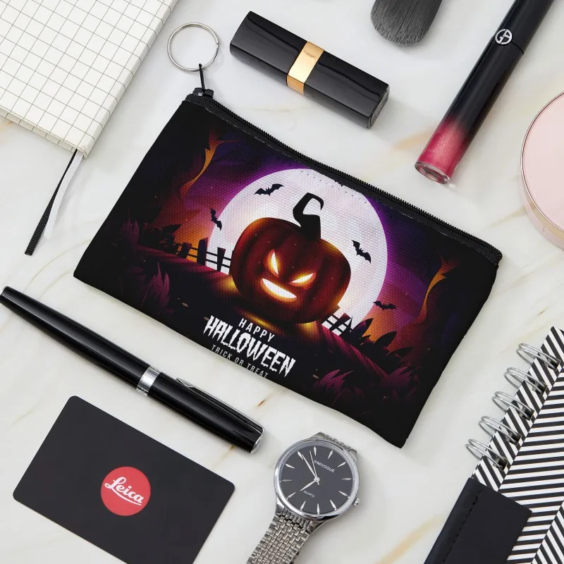 1 шт. Женский кошелек с принтом тыквы и призрака на молнии