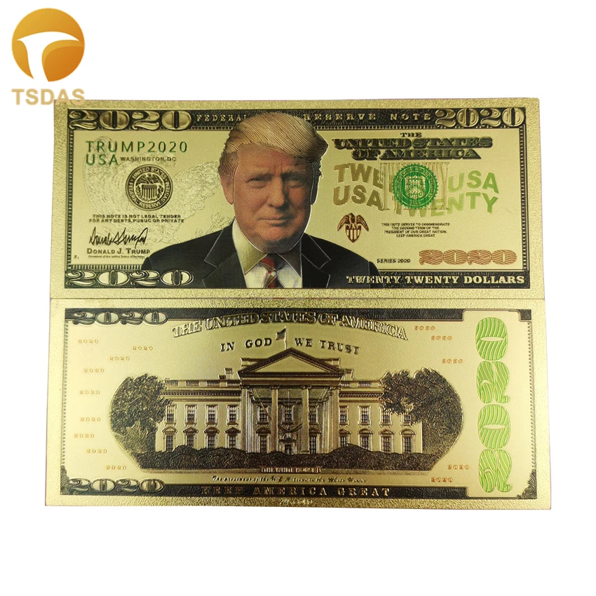 Дональд Трамп 2020 поддельные Деньги Доллар США золотые банкноты реквизит деньги