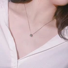 Женское Ожерелье из стерлингового серебра 925 пробы черного цвета AWN 2020, милые круглые ожерелья с подвесками, ювелирные изделия из стерлингового серебра K046