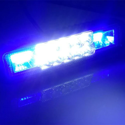 white and blue Машинка для стрижки 48 Вт вспышки света рабочий светильник светодиодный светильник балка желтого цвета синий красный, белый для бездорожья 4x4 ATV внедорожник Мотоцикл для грузовика, трейлера, машины аксессуары - Цвет: white and blue