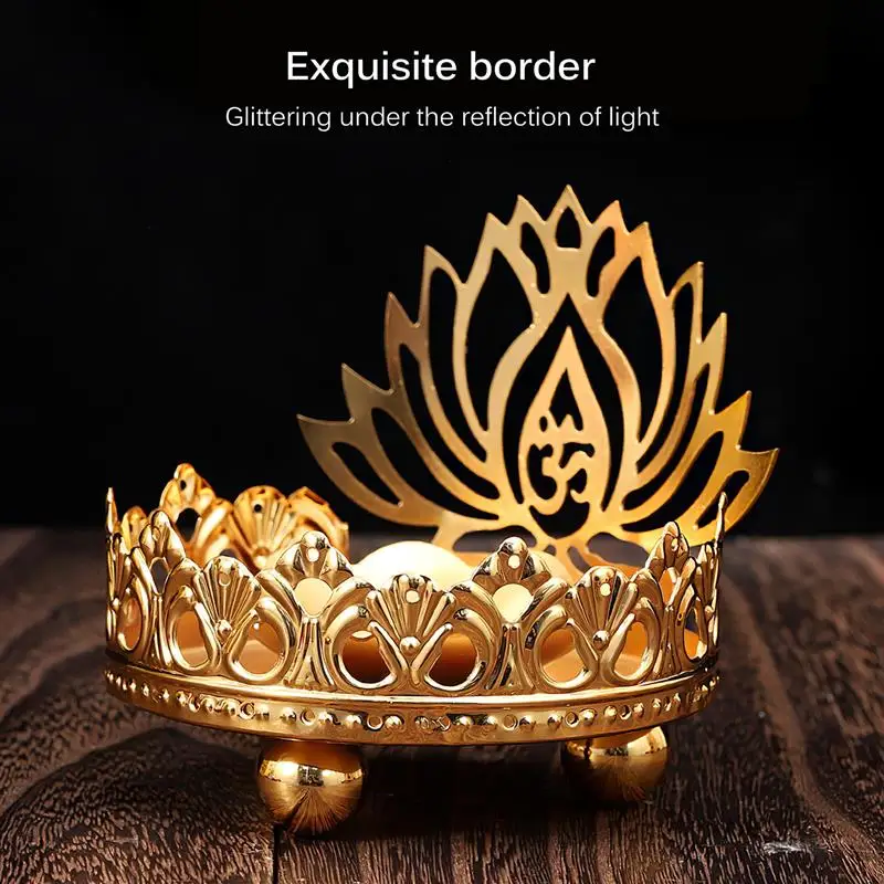 Подсвечник буддийский из сплава полый вырезанный светильник для масла подставка