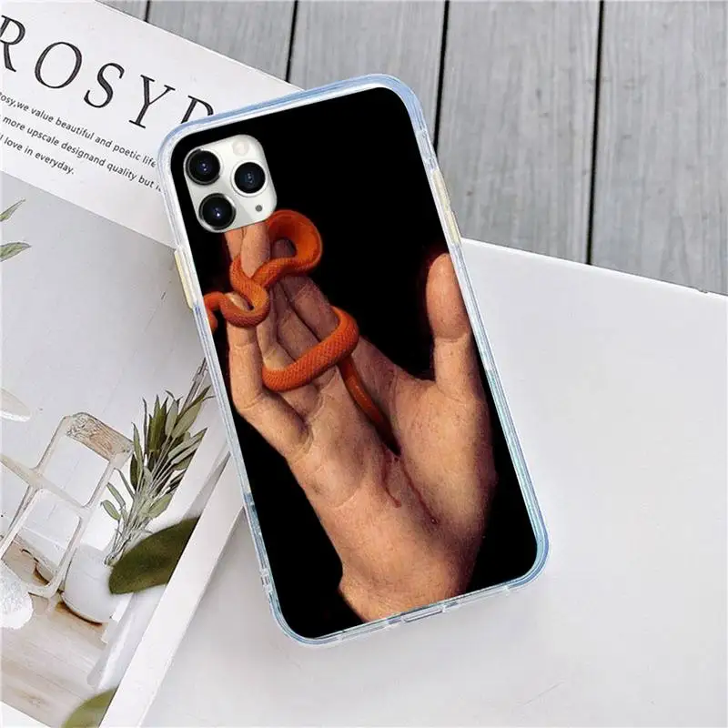 

Art Hand Snake Flower Phone Cases for iPhone 11 12 pro XS MAX 8 7 6 6S Plus X 5S SE 2020 XR