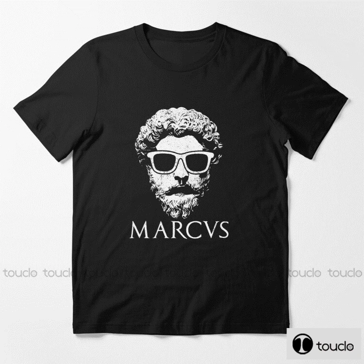 

Новая футболка Stoicism с изображением философского короля Маркуса аурелиса, мужские Графические футболки, крутые необычные дизайнерские Граф...